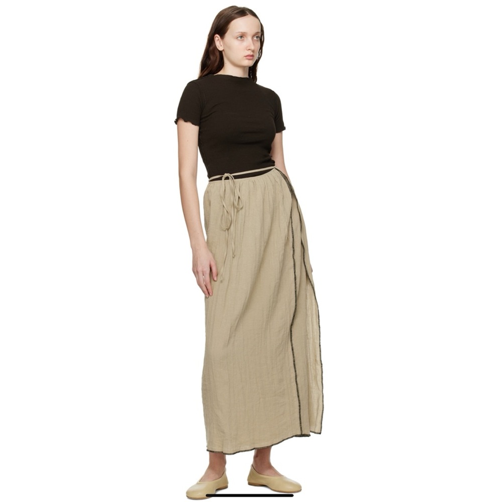 Baserange Beige Shok Maxi Skirt